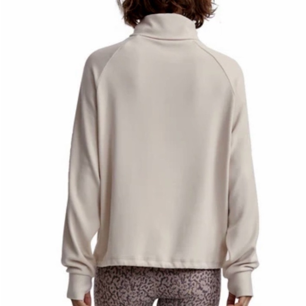 Varley Portland High Neck Midlayer Restore Jersey Pullover Cream Drawstring XS - Picture 3 of 15
